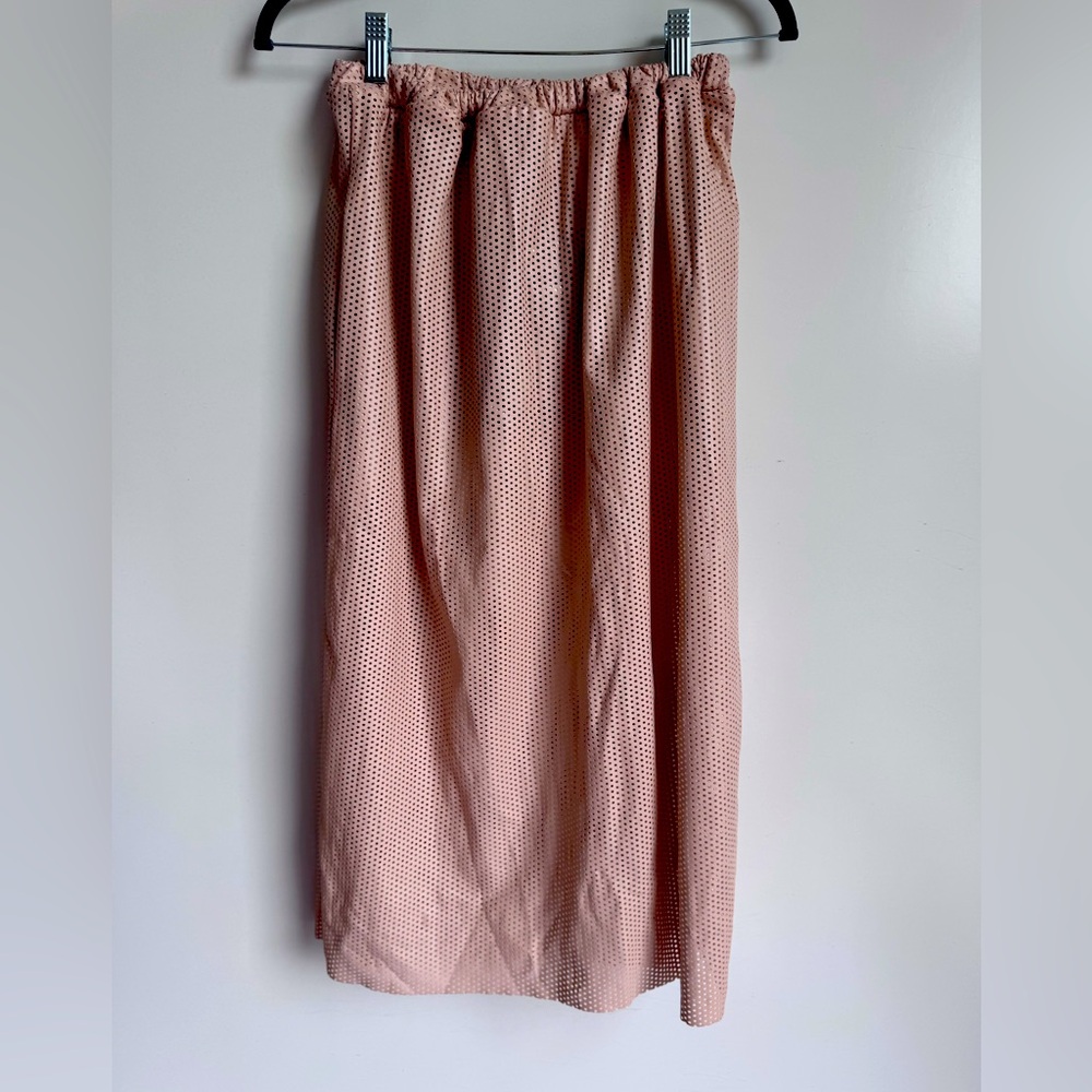 CAROLINE BOSMANS Amino Acid Skirt Perforated Skin Pink Size 14 NEW Avant Garde - Picture 2 of 9